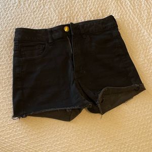 American Eagle Black Super Stretch High Waisted Black shorts size 6